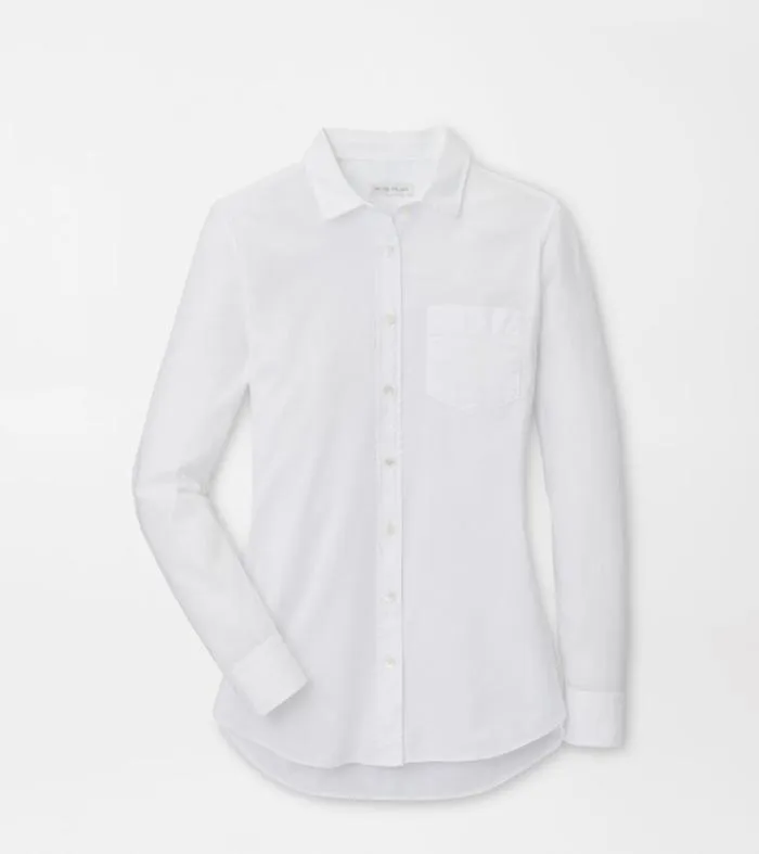 Peter Millar Polos 038 Shirts Women GarmentDyed Cotton Button Up Blouse