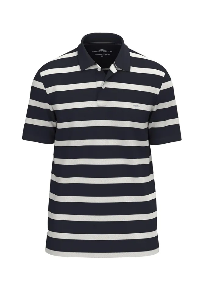 Polo Shirt Men FYNCHHATTON Polo Shirt Made Of Cotton With Stripes Peenavyturf Green