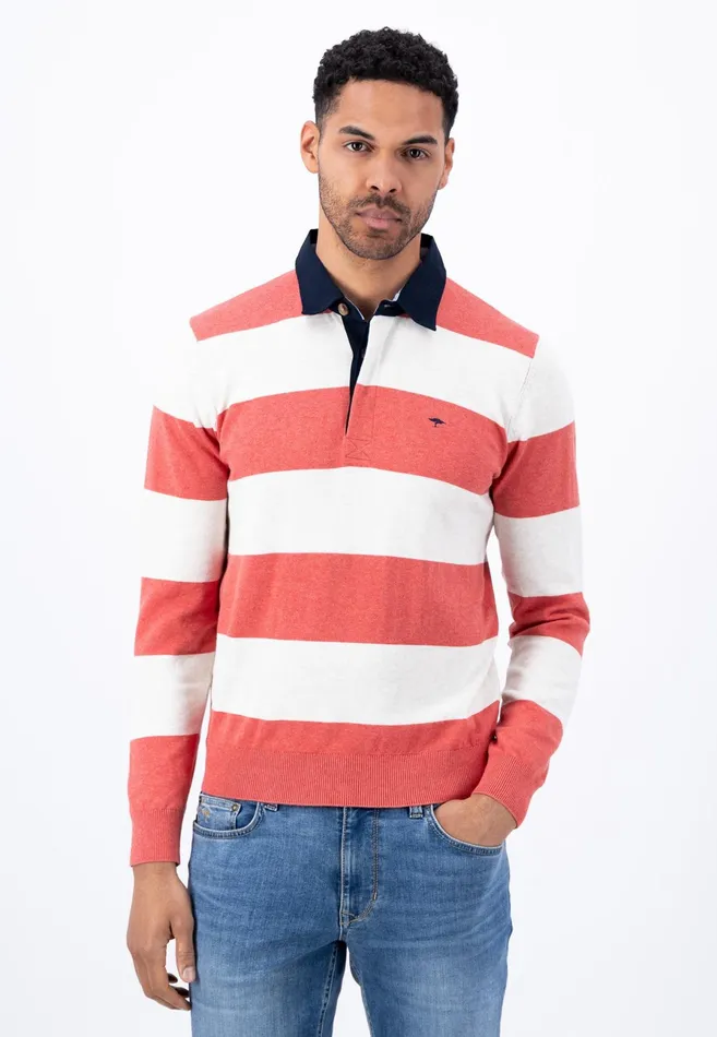 Polo Shirt Men FYNCHHATTON Rugby Stripe Shirt Made Of Pure Cotton Orient Redimpala Polo Shirt Men FYNCHHATTON Rugby Stripe Shirt Made Of Pure Cotton Orient Redimpala