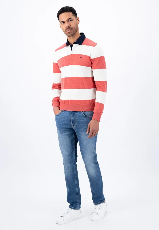 Polo Shirt Men FYNCHHATTON Rugby Stripe Shirt Made Of Pure Cotton Orient Redimpala Polo Shirt Men FYNCHHATTON Rugby Stripe Shirt Made Of Pure Cotton Orient Redimpala
