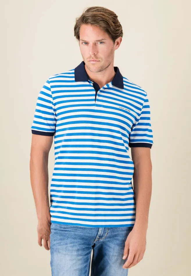 Polo Shirt Men FYNCHHATTON Striped Polo Shirt With Contrast Details Vibrant Bluerustnavylight Khaki Polo Shirt Men FYNCHHATTON Striped Polo Shirt With Contrast Details Vibrant Bluerustnavylight Khaki