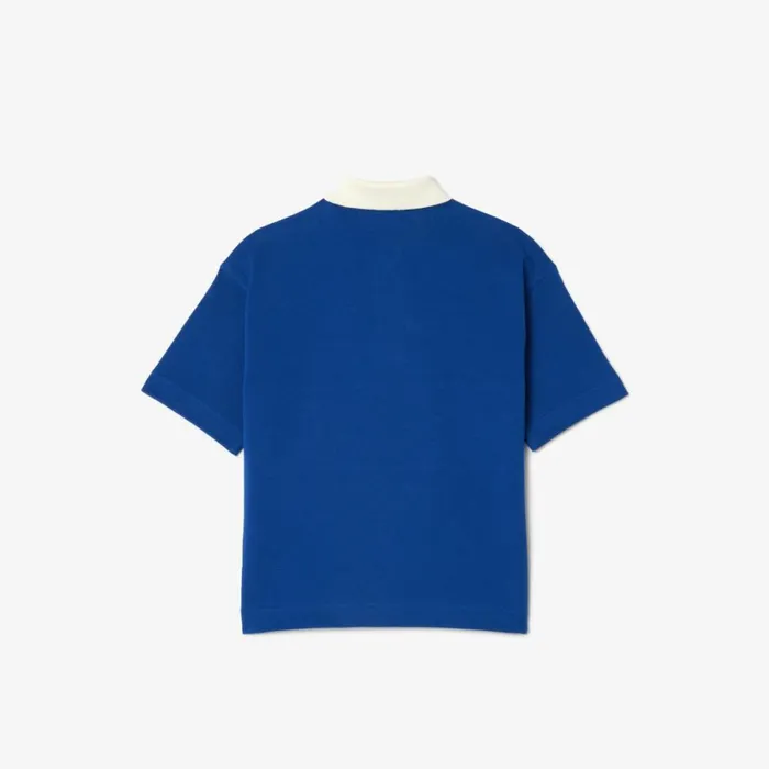 Polos Kids Lacoste Kids039 Colorblock Piqu Polo Navy Blue White Iut