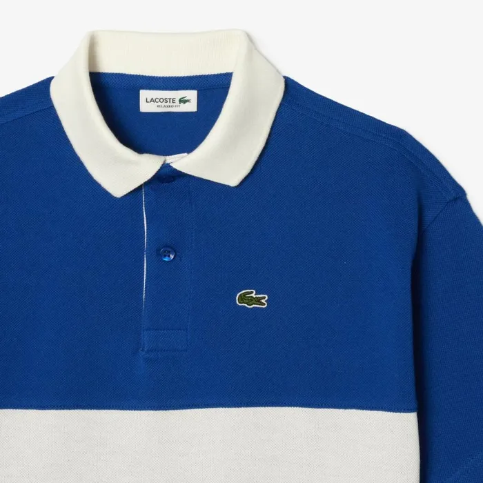 Polos Kids Lacoste Kids039 Colorblock Piqu Polo Navy Blue White Iut