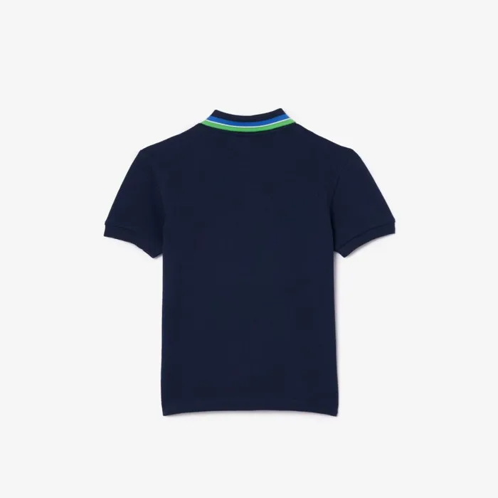 Polos Kids Lacoste Kids039 Multicolor Collar Cotton Petit Piqu Polo Navy Blue Blue White Green Ih9