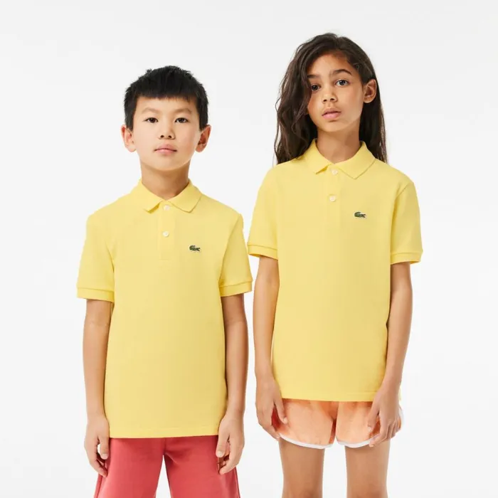 Polos Kids Lacoste Kids039 Regular Fit Petit Piqu Polo Pastel Yellow 107