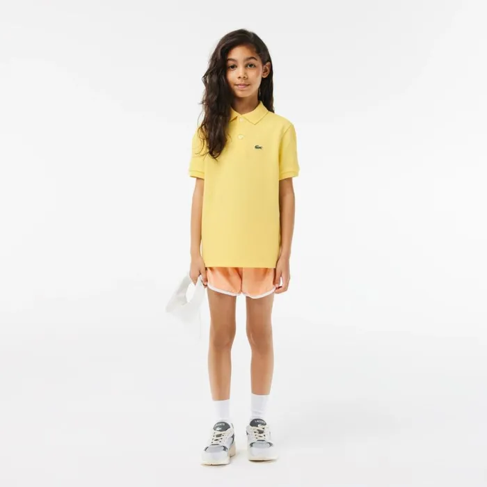 Polos Kids Lacoste Kids039 Regular Fit Petit Piqu Polo Pastel Yellow 107
