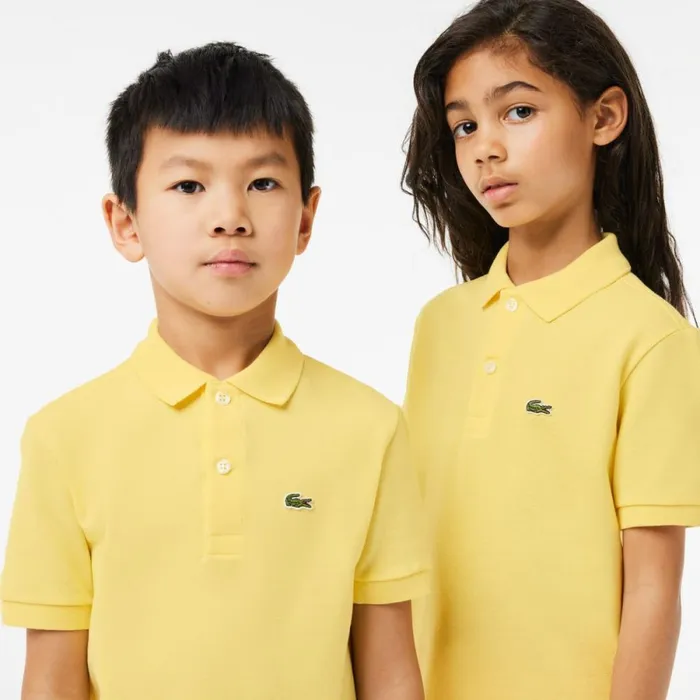 Polos Kids Lacoste Kids039 Regular Fit Petit Piqu Polo Pastel Yellow 107