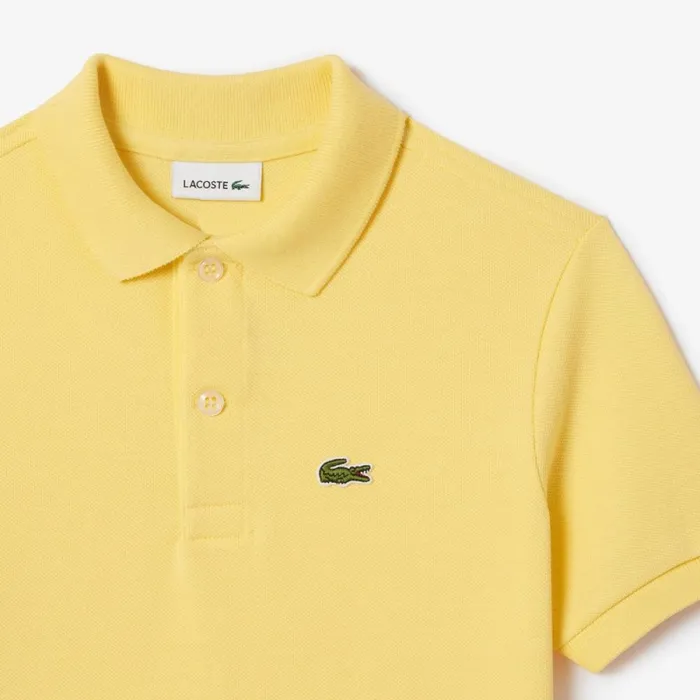 Polos Kids Lacoste Kids039 Regular Fit Petit Piqu Polo Pastel Yellow 107
