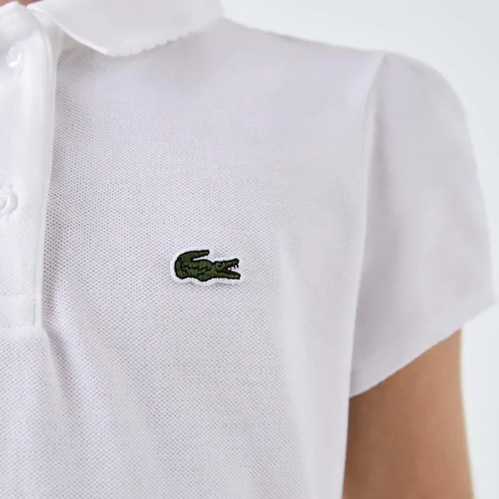 Polos Kids Lacoste Kids039 Scalloped Collar Mini Piqu Polo White 001