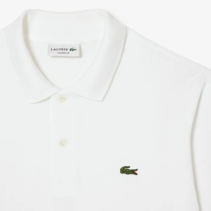 Polos Men Lacoste Men039s Long Sleeve Cotton Polo White 001