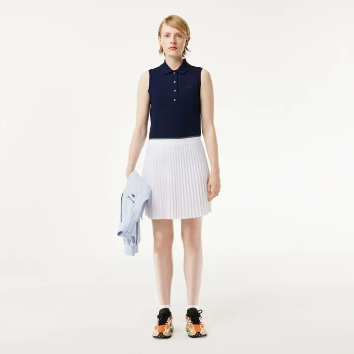 Polos Women Lacoste Women039s L12D Slim Fit Sleeveless Polo Navy Blue 166