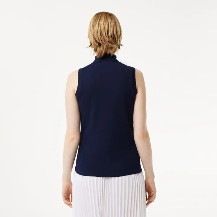 Polos Women Lacoste Women039s L12D Slim Fit Sleeveless Polo Navy Blue 166