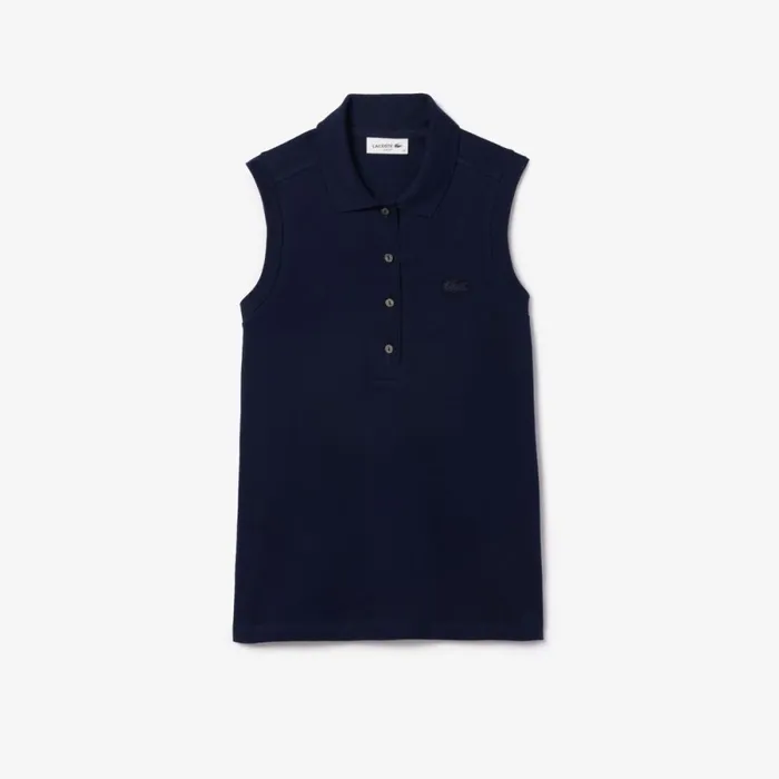 Polos Women Lacoste Women039s L12D Slim Fit Sleeveless Polo Navy Blue 166