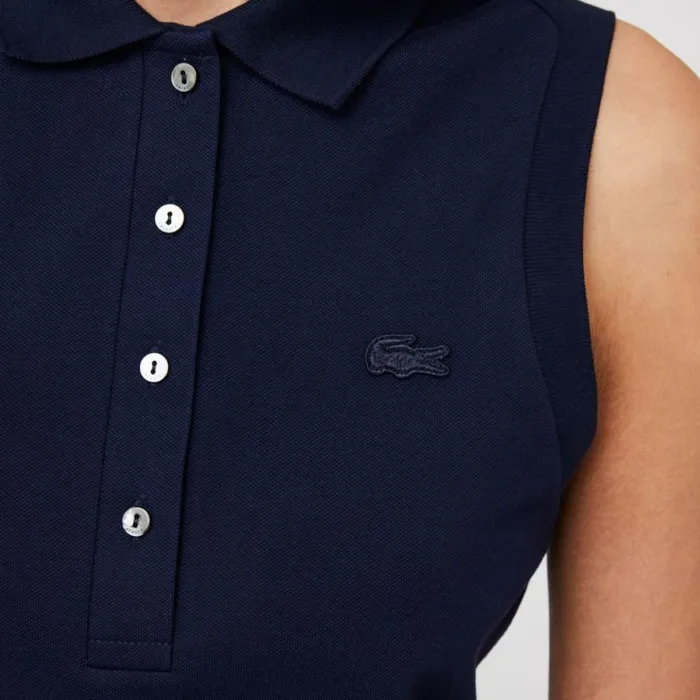 Polos Women Lacoste Women039s L12D Slim Fit Sleeveless Polo Navy Blue 166