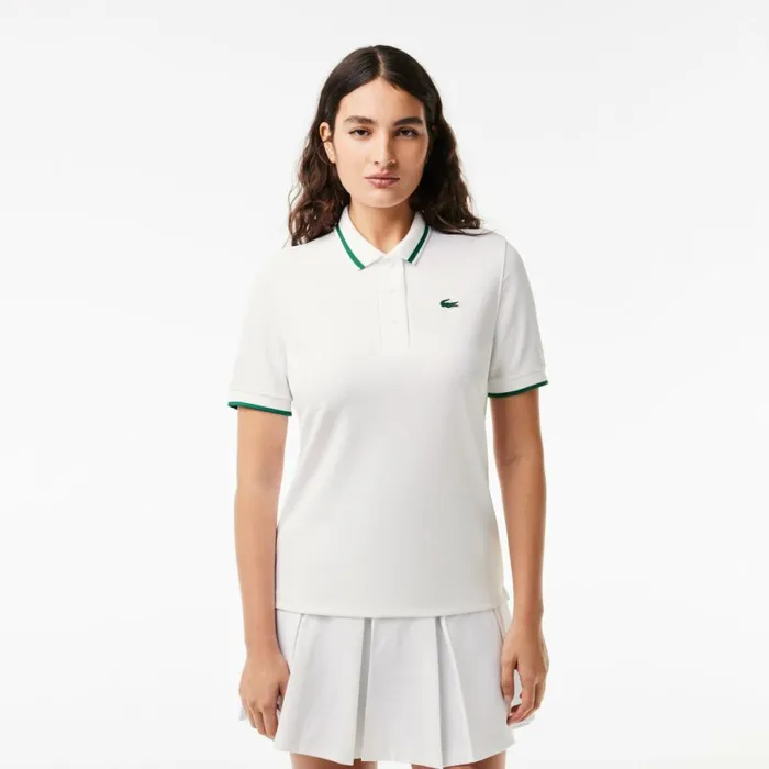 Polos Women Lacoste Women039s Sport Contrast Collar Piqu Polo White Green 737 Polos Women Lacoste Women039s Sport Contrast Collar Piqu Polo White Green 737