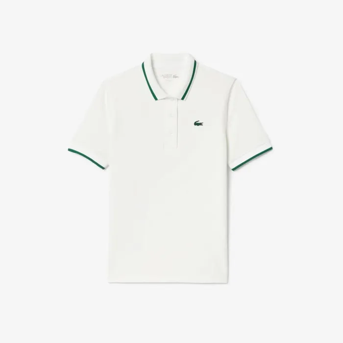 Polos Women Lacoste Women039s Sport Contrast Collar Piqu Polo White Green 737