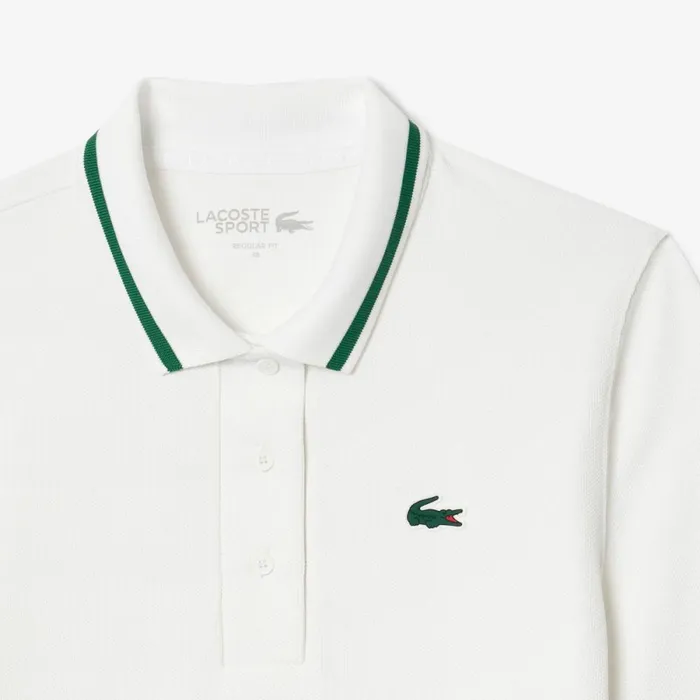 Polos Women Lacoste Women039s Sport Contrast Collar Piqu Polo White Green 737