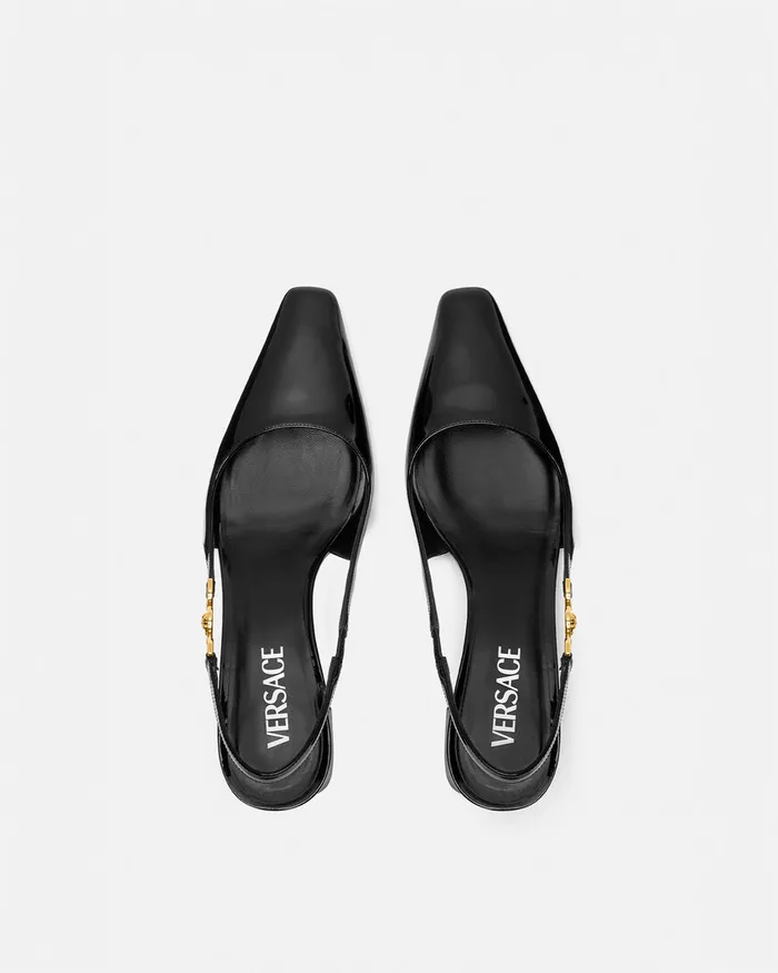 Pumps and Slingbacks Women Versace Medusa 03995 Slingback Pumps 55 Mm Blackgold