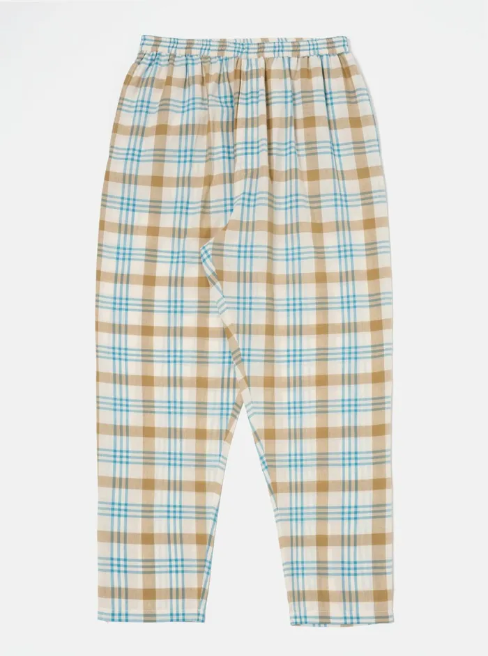 Pyjama Pant In Ecru Madras Check Men Universal Works Nightwear