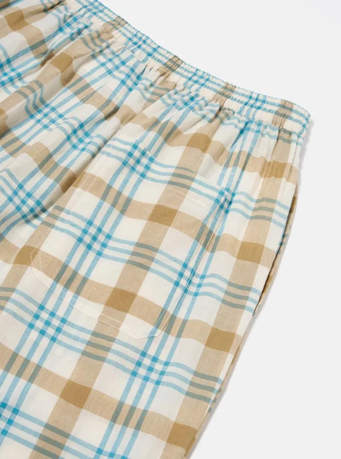 Pyjama Pant In Ecru Madras Check Men Universal Works Nightwear