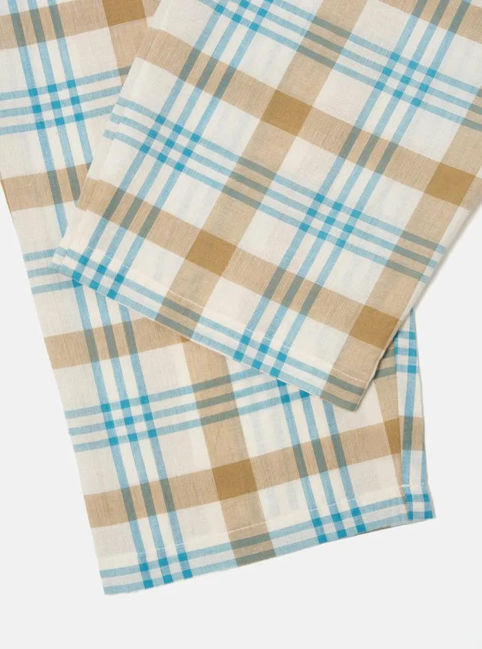 Pyjama Pant In Ecru Madras Check Men Universal Works Nightwear