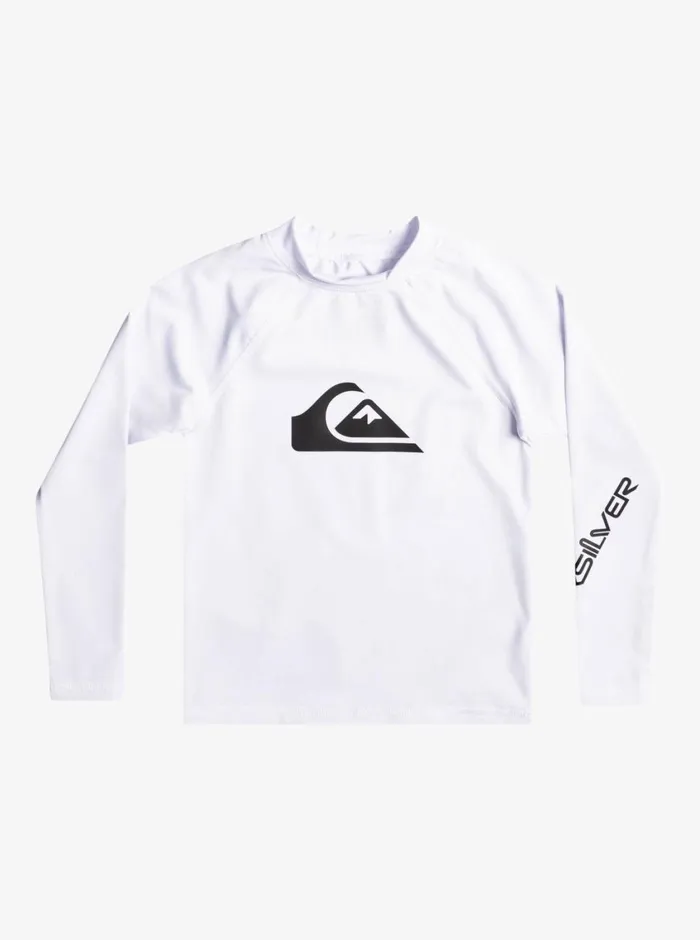 Quiksilver 27 All Time Ls Boy LSL Surf Tee White Boys Rashguards