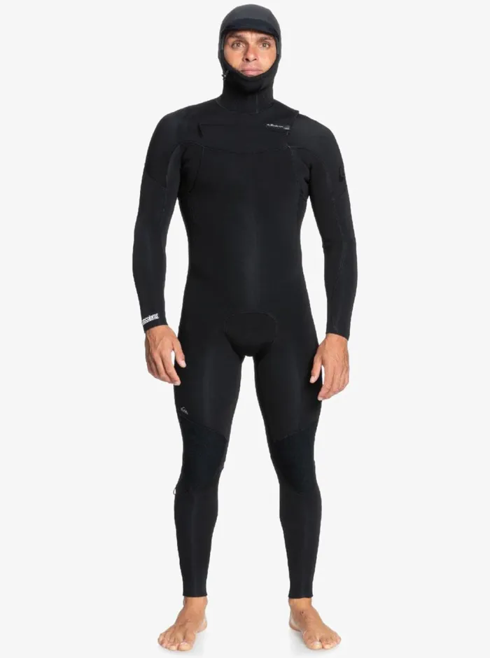 Quiksilver 543 Everyday Sessions Hooded ChestZip Wetsuit Black Mens Wetsuits