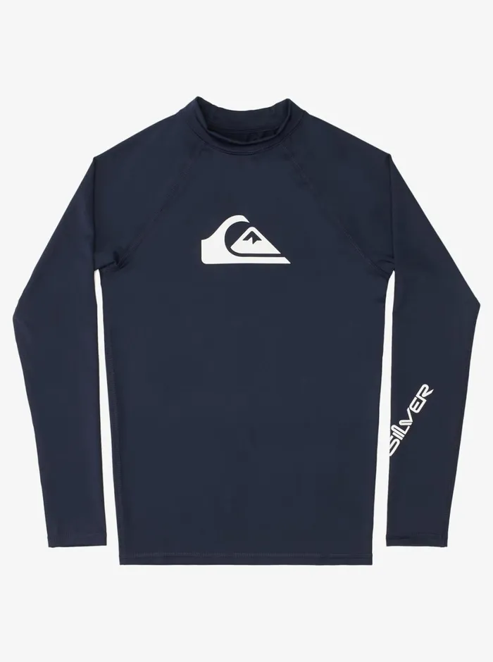 Quiksilver 816 All Time Long Sleeve UPF 50 Rashguard Navy Blazer Boys Rashguards Quiksilver 816 All Time Long Sleeve UPF 50 Rashguard Navy Blazer Boys Rashguards