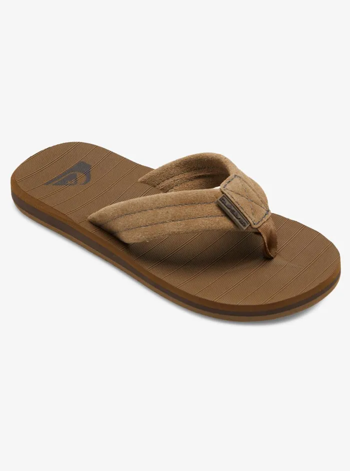Quiksilver 816 Carver Suede Leather Sandals Tansolid Boys Sandals