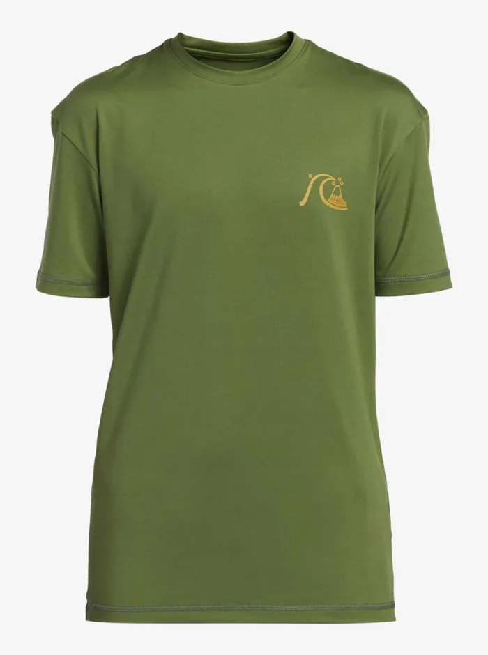 Quiksilver 816 Mix Session UPF 50 Short Sleeve Surf Tee Dill Boys Rashguards