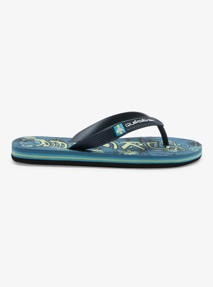 Quiksilver 816 Molokai FlipFlops Blackgreenblue Boys Sandals Quiksilver 816 Molokai FlipFlops Blackgreenblue Boys Sandals