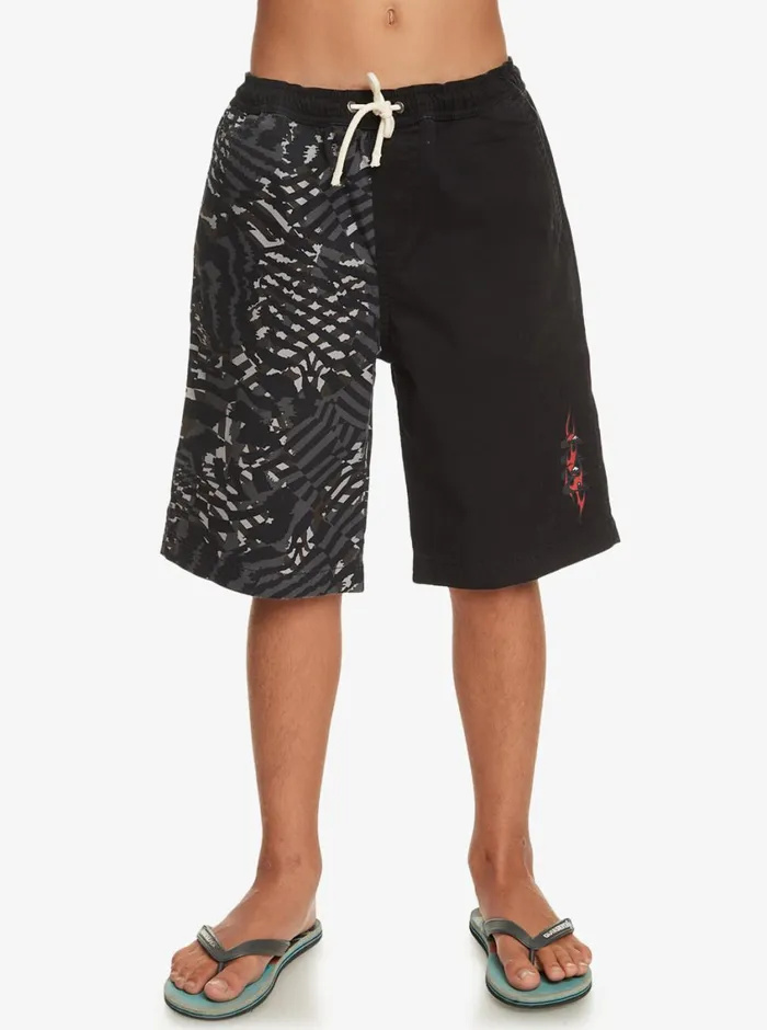 Quiksilver 816 Radical Times Elastic Waist Shorts Black Boys Shorts Quiksilver 816 Radical Times Elastic Waist Shorts Black Boys Shorts