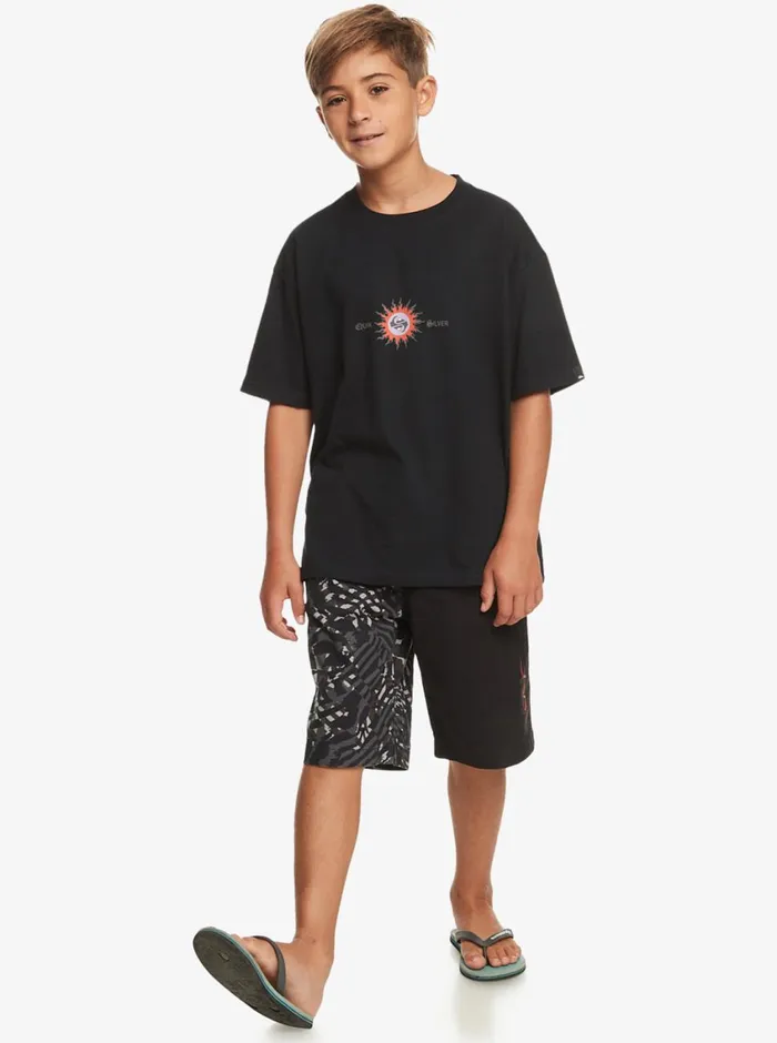 Quiksilver 816 Radical Times Elastic Waist Shorts Black Boys Shorts Quiksilver 816 Radical Times Elastic Waist Shorts Black Boys Shorts