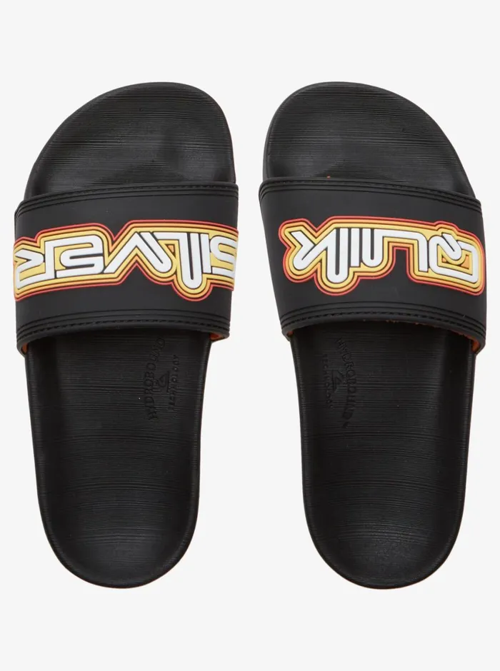 Quiksilver 816 Rivi Wordmark Slide II Sandals Black 2 Boys Sandals Quiksilver 816 Rivi Wordmark Slide II Sandals Black 2 Boys Sandals