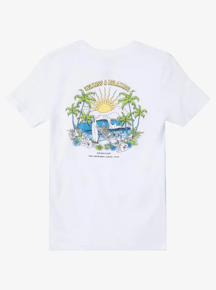Quiksilver 816 Wax And Relax TShirt White Boys Tees Quiksilver 816 Wax And Relax TShirt White Boys Tees