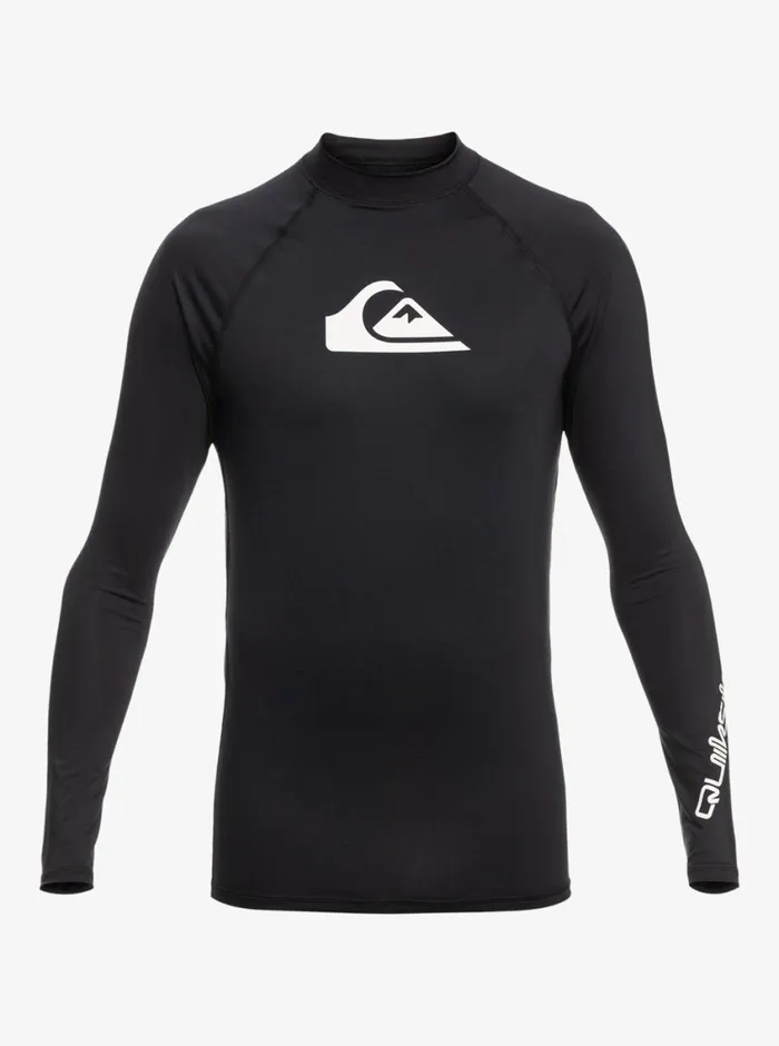 Quiksilver All Time Long Sleeve UPF 50 Rashguard Black Mens Rashguards