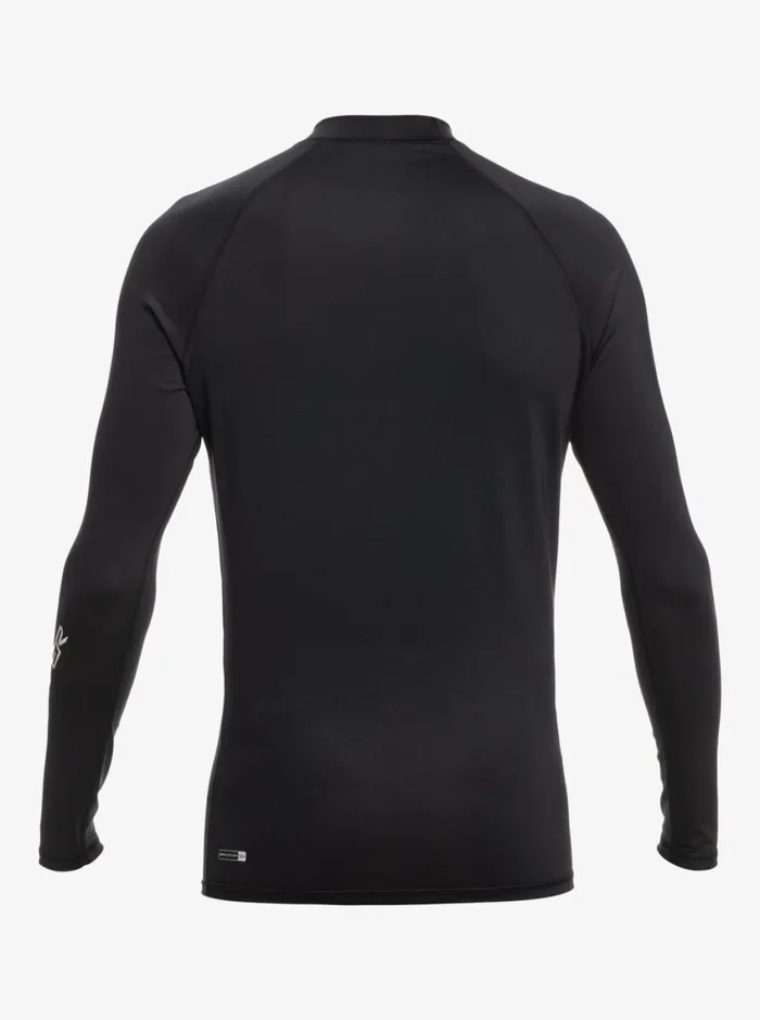 Quiksilver All Time Long Sleeve UPF 50 Rashguard Black Mens Rashguards Quiksilver All Time Long Sleeve UPF 50 Rashguard Black Mens Rashguards