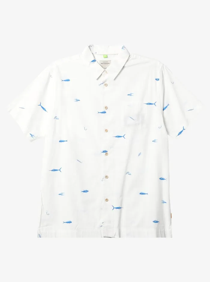 Quiksilver Big Pond Woven Shirt Big Pond White MensWaterman Shirts and Polos