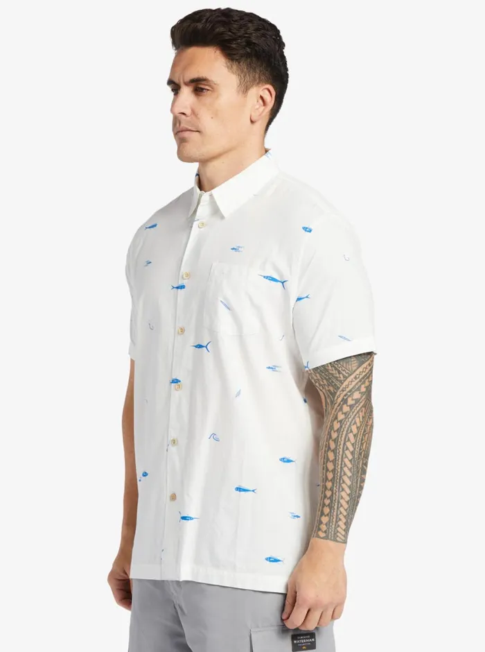 Quiksilver Big Pond Woven Shirt Big Pond White MensWaterman Shirts and Polos