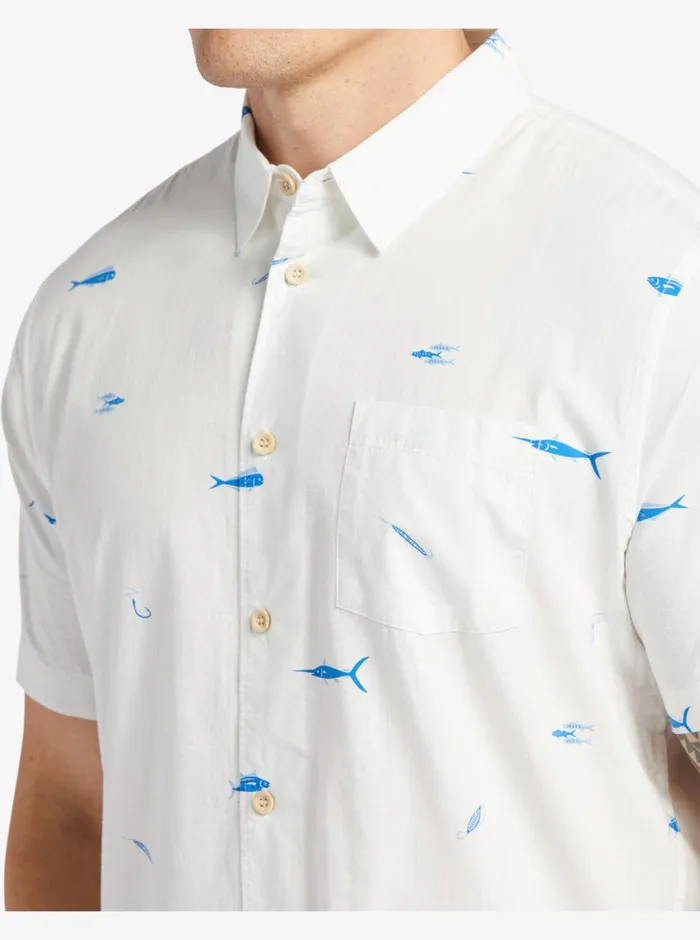 Quiksilver Big Pond Woven Shirt Big Pond White MensWaterman Shirts and Polos