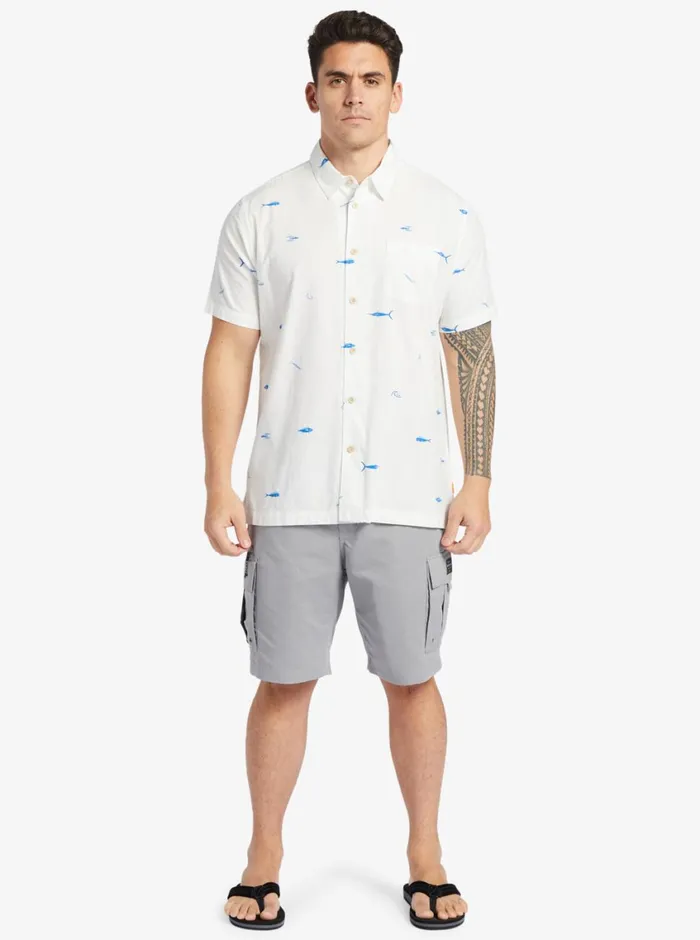 Quiksilver Big Pond Woven Shirt Big Pond White MensWaterman Shirts and Polos
