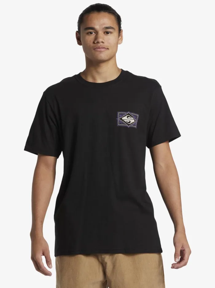 Quiksilver Black Flash TShirt Black Mens Tees Quiksilver Black Flash TShirt Black Mens Tees