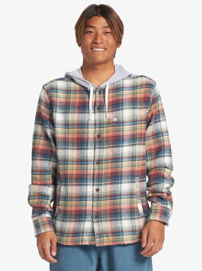Quiksilver Briggs Hooded Flannel Long Sleeve Top Mineral Red Briggs Flannel Mens Shirts and Polos Quiksilver Briggs Hooded Flannel Long Sleeve Top Mineral Red Briggs Flannel Mens Shirts and Polos