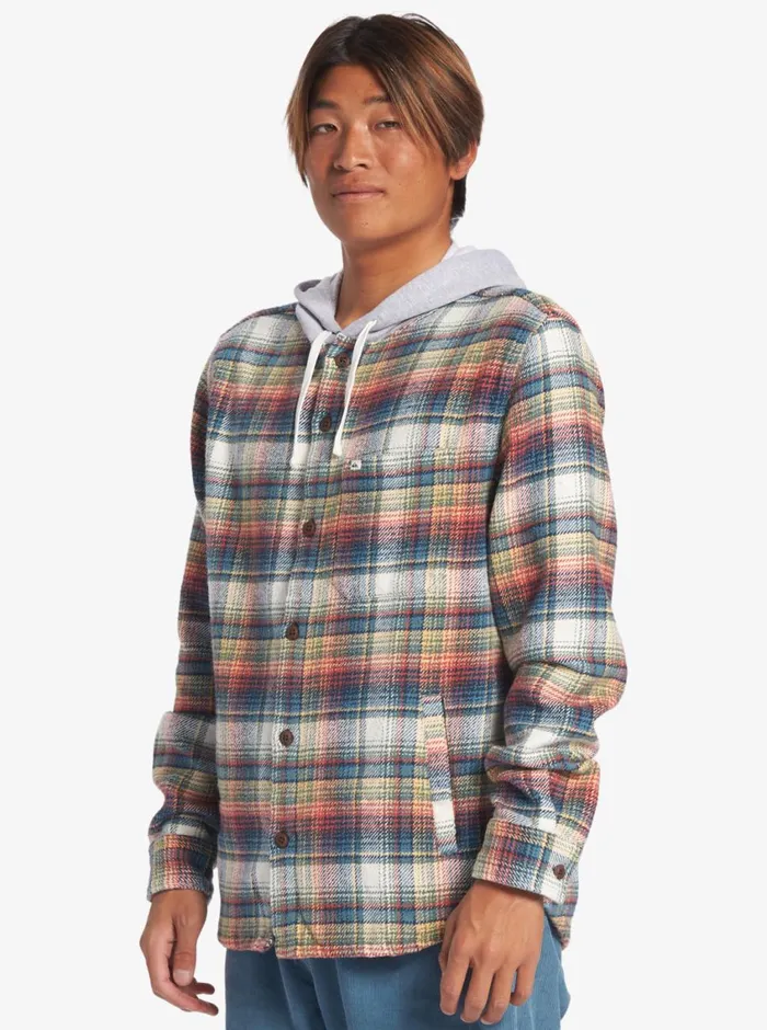 Quiksilver Briggs Hooded Flannel Long Sleeve Top Mineral Red Briggs Flannel Mens Shirts and Polos Quiksilver Briggs Hooded Flannel Long Sleeve Top Mineral Red Briggs Flannel Mens Shirts and Polos