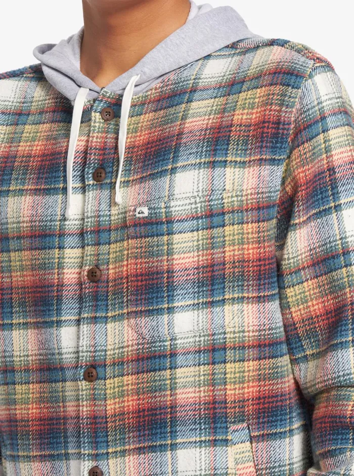 Quiksilver Briggs Hooded Flannel Long Sleeve Top Mineral Red Briggs Flannel Mens Shirts and Polos Quiksilver Briggs Hooded Flannel Long Sleeve Top Mineral Red Briggs Flannel Mens Shirts and Polos