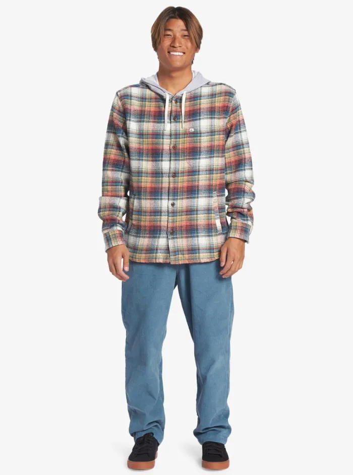 Quiksilver Briggs Hooded Flannel Long Sleeve Top Mineral Red Briggs Flannel Mens Shirts and Polos Quiksilver Briggs Hooded Flannel Long Sleeve Top Mineral Red Briggs Flannel Mens Shirts and Polos