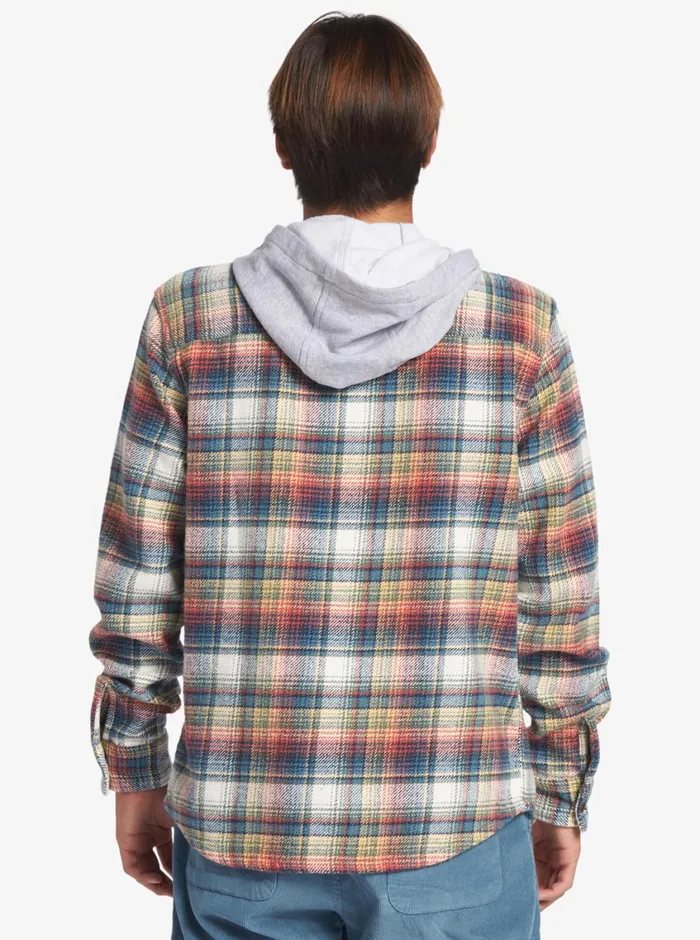 Quiksilver Briggs Hooded Flannel Long Sleeve Top Mineral Red Briggs Flannel Mens Shirts and Polos Quiksilver Briggs Hooded Flannel Long Sleeve Top Mineral Red Briggs Flannel Mens Shirts and Polos