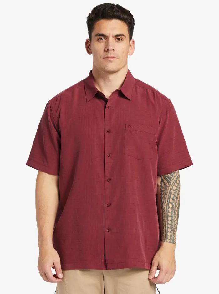 Quiksilver Centinela Premium AntiWrinkle Shirt Ruby Wine Centinela 4 MensWaterman Shirts and Polos