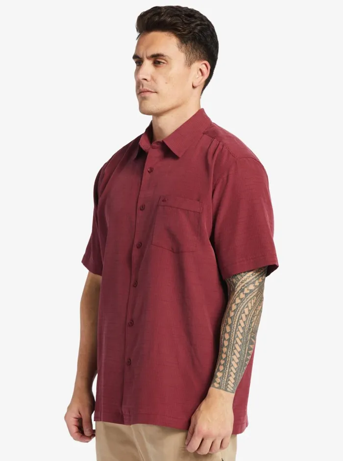 Quiksilver Centinela Premium AntiWrinkle Shirt Ruby Wine Centinela 4 MensWaterman Shirts and Polos