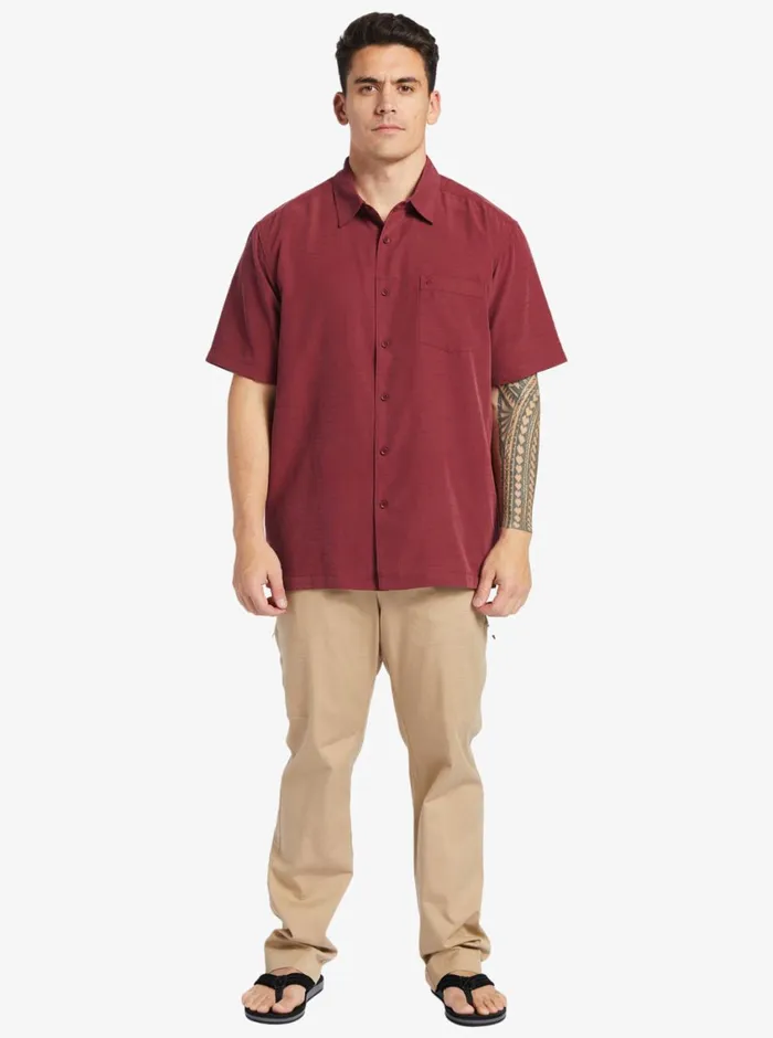 Quiksilver Centinela Premium AntiWrinkle Shirt Ruby Wine Centinela 4 MensWaterman Shirts and Polos
